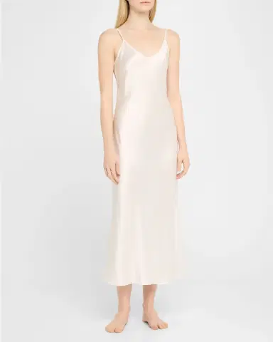 Christine Lingerie Long Silk Satin Nightgown | Thumbnail 3 Christine Lingerie Long Silk Satin Nightgown | Thumbnail 3