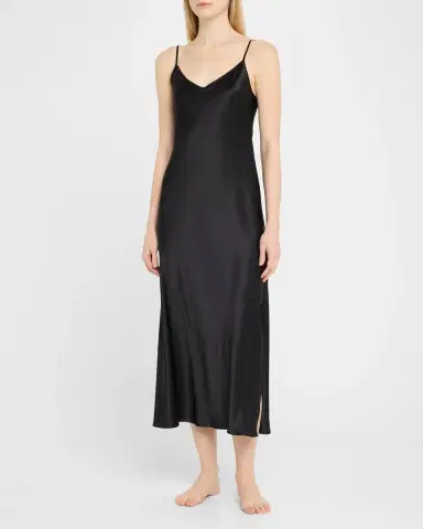 Christine Lingerie Long Silk Satin Nightgown | Thumbnail 7 Christine Lingerie Long Silk Satin Nightgown | Thumbnail 7