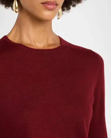 Neiman Marcus Cashmere Collection Cashmere Superfine Crewneck Top | Thumbnail 4 Neiman Marcus Cashmere Collection Cashmere Superfine Crewneck Top | Thumbnail 4