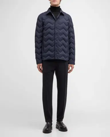 Emporio Armani Men's Zigzag Quilted Down Jacket | Thumbnail 2 Emporio Armani Men's Zigzag Quilted Down Jacket | Thumbnail 2