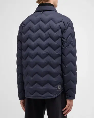 Emporio Armani Men's Zigzag Quilted Down Jacket | Thumbnail 3 Emporio Armani Men's Zigzag Quilted Down Jacket | Thumbnail 3
