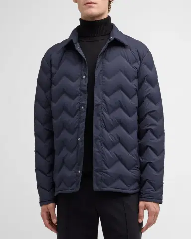 Emporio Armani Men's Zigzag Quilted Down Jacket | Thumbnail 4 Emporio Armani Men's Zigzag Quilted Down Jacket | Thumbnail 4