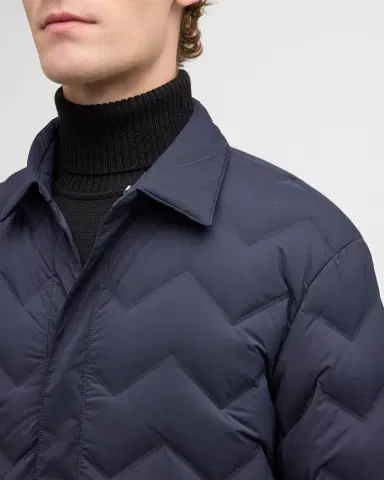 Emporio Armani Men's Zigzag Quilted Down Jacket | Thumbnail 6 Emporio Armani Men's Zigzag Quilted Down Jacket | Thumbnail 6
