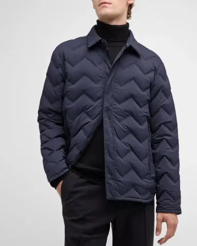 Emporio Armani Men's Zigzag Quilted Down Jacket | Thumbnail 7 Emporio Armani Men's Zigzag Quilted Down Jacket | Thumbnail 7