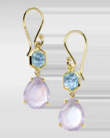 Ippolita 18K Gold Rock Candy Small Snowman Earrings in Swiss Blue Topaz Rock Crystal | Thumbnail 2 Ippolita 18K Gold Rock Candy Small Snowman Earrings in Swiss Blue Topaz Rock Crystal | Thumbnail 2