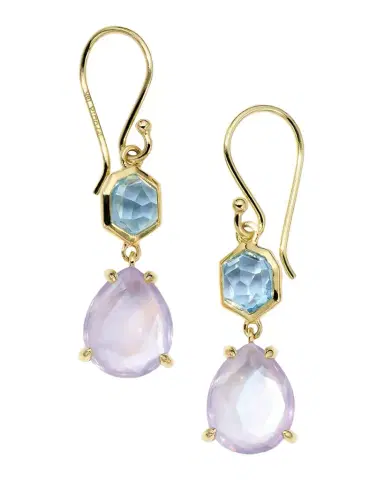 Ippolita 18K Gold Rock Candy Small Snowman Earrings in Swiss Blue Topaz Rock Crystal | Thumbnail 1 Ippolita 18K Gold Rock Candy Small Snowman Earrings in Swiss Blue Topaz Rock Crystal | Thumbnail 1