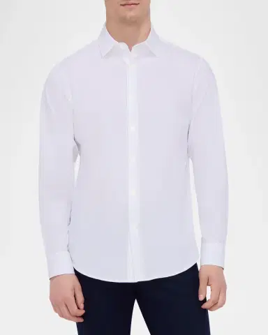 Bugatchi Men's James Solid OoohCotton Sport Shirt | Thumbnail 4 Bugatchi Men's James Solid OoohCotton Sport Shirt | Thumbnail 4