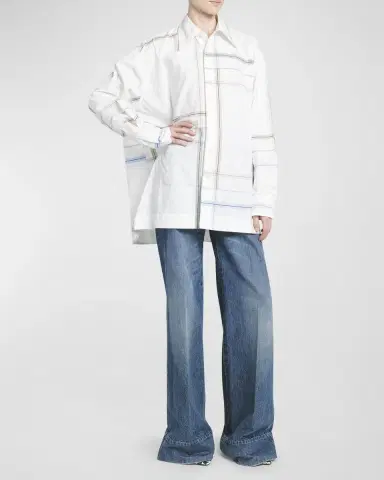 Bottega Veneta Abstract-Print Oversized Collared Shirt | Thumbnail 2 Bottega Veneta Abstract-Print Oversized Collared Shirt | Thumbnail 2