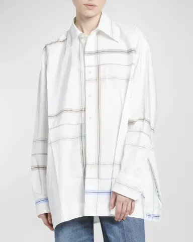 Bottega Veneta Abstract-Print Oversized Collared Shirt | Thumbnail 4 Bottega Veneta Abstract-Print Oversized Collared Shirt | Thumbnail 4