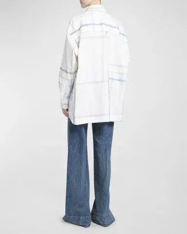 Bottega Veneta Abstract-Print Oversized Collared Shirt | Thumbnail 6 Bottega Veneta Abstract-Print Oversized Collared Shirt | Thumbnail 6