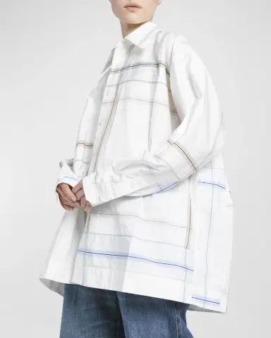 Bottega Veneta Abstract-Print Oversized Collared Shirt | Thumbnail 7 Bottega Veneta Abstract-Print Oversized Collared Shirt | Thumbnail 7