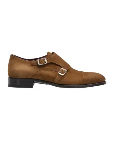 Brioni Men's York Suede Double-Monk Strap Loafers | Thumbnail 1 Brioni Men's York Suede Double-Monk Strap Loafers | Thumbnail 1