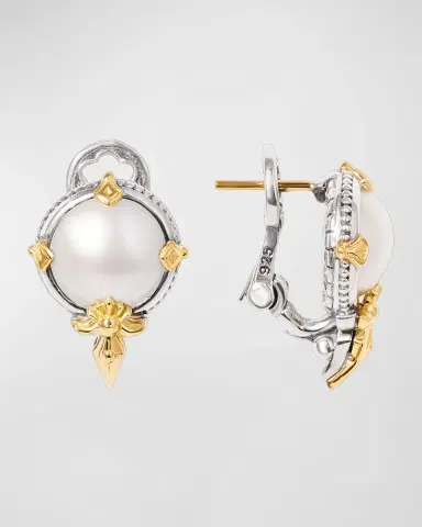 Konstantino Silver and Gold Pearl Stud Earrings | Thumbnail 3 Konstantino Silver and Gold Pearl Stud Earrings | Thumbnail 3