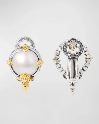 Konstantino Silver and Gold Pearl Stud Earrings | Thumbnail 4 Konstantino Silver and Gold Pearl Stud Earrings | Thumbnail 4