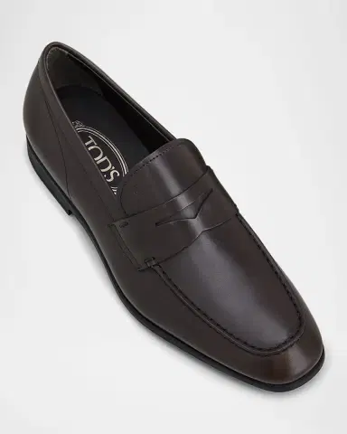 Tod's Men's Smooth Leather Penny Loafers | Thumbnail 3 Tod's Men's Smooth Leather Penny Loafers | Thumbnail 3