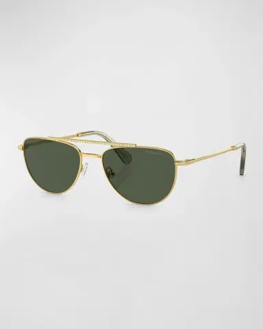 SWAROVSKI Crystal-Embellished Metal Aviator Sunglasses | Thumbnail 3 SWAROVSKI Crystal-Embellished Metal Aviator Sunglasses | Thumbnail 3