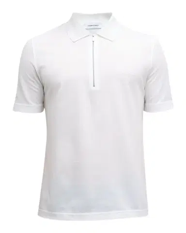 Ferragamo Men's Zip-Front Cotton Polo | Thumbnail 1 Ferragamo Men's Zip-Front Cotton Polo | Thumbnail 1