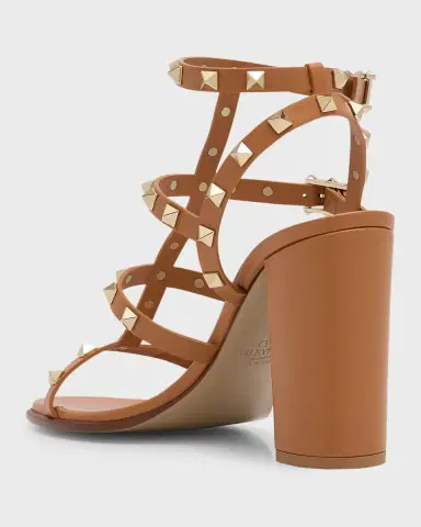 Valentino Garavani Rockstud Caged T-Strap Leather Sandals | Thumbnail 3 Valentino Garavani Rockstud Caged T-Strap Leather Sandals | Thumbnail 3