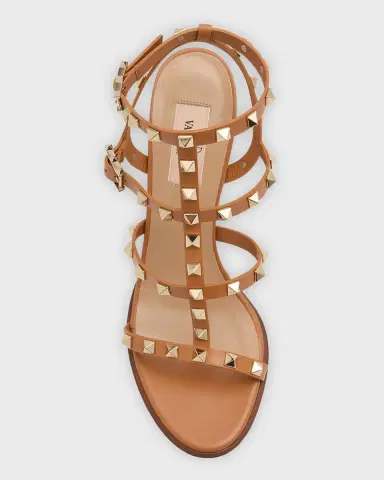 Valentino Garavani Rockstud Caged T-Strap Leather Sandals | Thumbnail 5 Valentino Garavani Rockstud Caged T-Strap Leather Sandals | Thumbnail 5