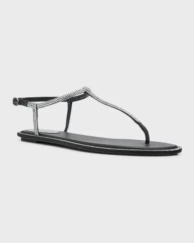 René Caovilla Diana Crystal T-Strap Flat Sandals | Thumbnail 3 René Caovilla Diana Crystal T-Strap Flat Sandals | Thumbnail 3