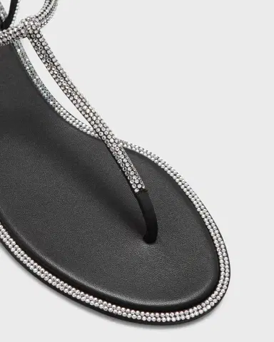 René Caovilla Diana Crystal T-Strap Flat Sandals | Thumbnail 5 René Caovilla Diana Crystal T-Strap Flat Sandals | Thumbnail 5