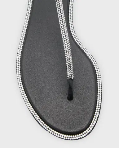 René Caovilla Diana Crystal T-Strap Flat Sandals | Thumbnail 6 René Caovilla Diana Crystal T-Strap Flat Sandals | Thumbnail 6