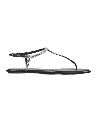 René Caovilla Diana Crystal T-Strap Flat Sandals | Thumbnail 1 René Caovilla Diana Crystal T-Strap Flat Sandals | Thumbnail 1