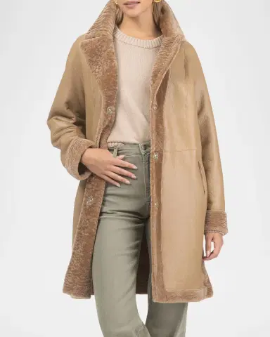 Gorski Reversible Lamb Shearling Belted Stroller Coat | Thumbnail 5 Gorski Reversible Lamb Shearling Belted Stroller Coat | Thumbnail 5