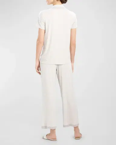 Natori Feathers Essentials Lace-Trim Jersey Pajama Set | Thumbnail 2 Natori Feathers Essentials Lace-Trim Jersey Pajama Set | Thumbnail 2