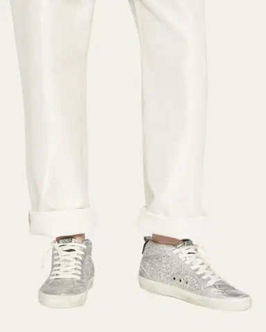 Golden Goose Mid Star Glitter Wing-Tip Sneakers | Thumbnail 3 Golden Goose Mid Star Glitter Wing-Tip Sneakers | Thumbnail 3