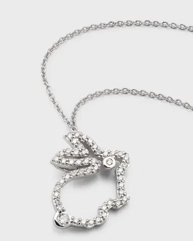 Roberto Coin 18K White Gold Diamond Bunny Pendant Necklace | Thumbnail 3 Roberto Coin 18K White Gold Diamond Bunny Pendant Necklace | Thumbnail 3