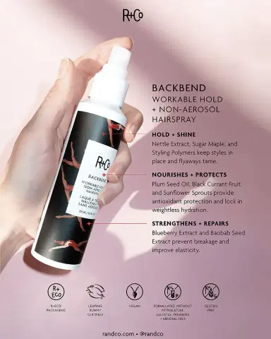 R+Co Backbend Workable Hold + Non-Aerosol Hair Spray, 4.2 oz. | Thumbnail 3 R+Co Backbend Workable Hold + Non-Aerosol Hair Spray, 4.2 oz. | Thumbnail 3