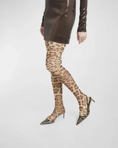 Dolce & Gabbana Animal-Print Patent Slingback Pumps | Thumbnail 2 Dolce & Gabbana Animal-Print Patent Slingback Pumps | Thumbnail 2