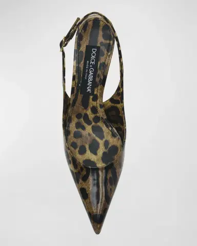 Dolce & Gabbana Animal-Print Patent Slingback Pumps | Thumbnail 5 Dolce & Gabbana Animal-Print Patent Slingback Pumps | Thumbnail 5