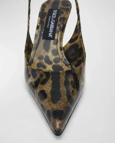 Dolce & Gabbana Animal-Print Patent Slingback Pumps | Thumbnail 6 Dolce & Gabbana Animal-Print Patent Slingback Pumps | Thumbnail 6