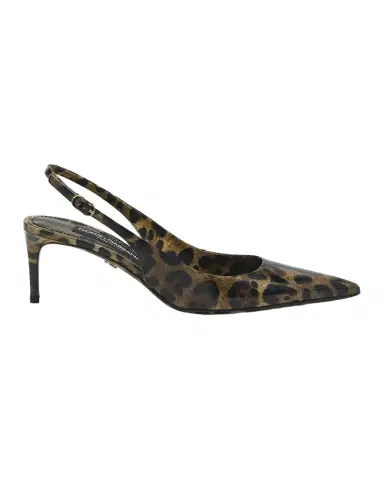 Dolce & Gabbana Animal-Print Patent Slingback Pumps | Thumbnail 1 Dolce & Gabbana Animal-Print Patent Slingback Pumps | Thumbnail 1