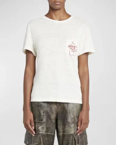 Golden Goose Journey Short-Sleeve Embroidered Pocket T-Shirt | Thumbnail 4 Golden Goose Journey Short-Sleeve Embroidered Pocket T-Shirt | Thumbnail 4