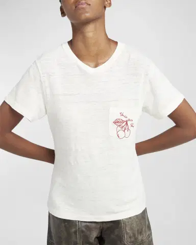 Golden Goose Journey Short-Sleeve Embroidered Pocket T-Shirt | Thumbnail 7 Golden Goose Journey Short-Sleeve Embroidered Pocket T-Shirt | Thumbnail 7