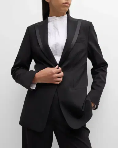 Co Satin-Trim Single-Breasted Tuxedo Jacket | Thumbnail 7 Co Satin-Trim Single-Breasted Tuxedo Jacket | Thumbnail 7