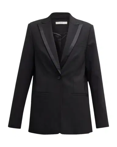 Co Satin-Trim Single-Breasted Tuxedo Jacket | Thumbnail 1 Co Satin-Trim Single-Breasted Tuxedo Jacket | Thumbnail 1