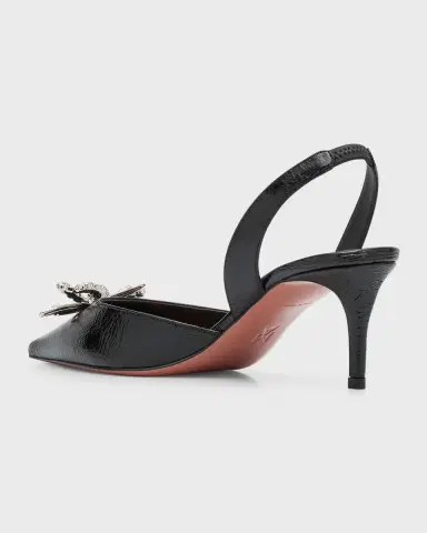 Amina Muaddi Rosie Crystal Bow Slingback Pumps | Thumbnail 4 Amina Muaddi Rosie Crystal Bow Slingback Pumps | Thumbnail 4