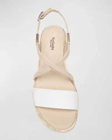 NeroGiardini Mixed Leather Crisscross Slingback Sandals | Thumbnail 3 NeroGiardini Mixed Leather Crisscross Slingback Sandals | Thumbnail 3