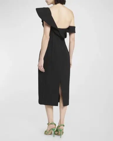 Bottega Veneta Off-The-Shoulder Bonded Wool Tricotine Midi Bustier Dress | Thumbnail 4 Bottega Veneta Off-The-Shoulder Bonded Wool Tricotine Midi Bustier Dress | Thumbnail 4