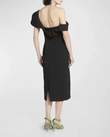 Bottega Veneta Off-The-Shoulder Bonded Wool Tricotine Midi Bustier Dress | Thumbnail 6 Bottega Veneta Off-The-Shoulder Bonded Wool Tricotine Midi Bustier Dress | Thumbnail 6