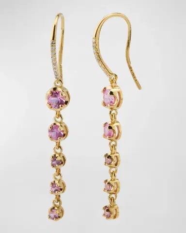 Jennifer Meyer Graduated Illusion-Set 5 Pink Sapphire Drop Earrings | Thumbnail 3 Jennifer Meyer Graduated Illusion-Set 5 Pink Sapphire Drop Earrings | Thumbnail 3