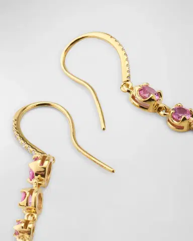 Jennifer Meyer Graduated Illusion-Set 5 Pink Sapphire Drop Earrings | Thumbnail 4 Jennifer Meyer Graduated Illusion-Set 5 Pink Sapphire Drop Earrings | Thumbnail 4