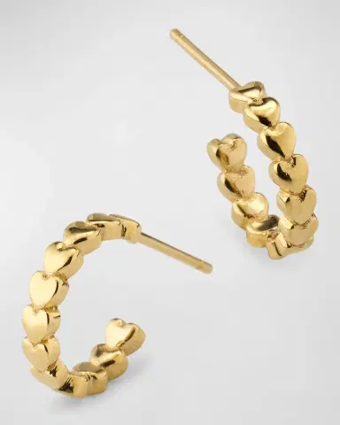 Jennifer Meyer Mini Heart Hoop Earrings | Thumbnail 3 Jennifer Meyer Mini Heart Hoop Earrings | Thumbnail 3