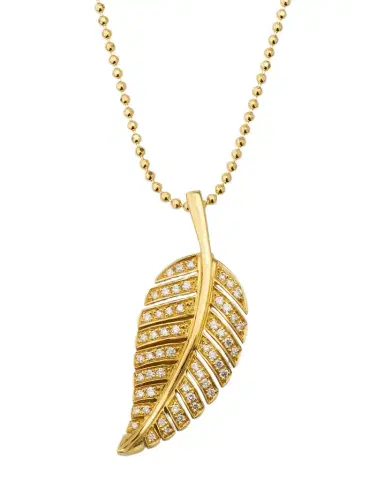 Jennifer Meyer Small Diamond Leaf Necklace | Thumbnail 1 Jennifer Meyer Small Diamond Leaf Necklace | Thumbnail 1