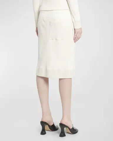 Bottega Veneta Low-Rise Compact Cotton Rib Jersey Straight Skirt | Thumbnail 6 Bottega Veneta Low-Rise Compact Cotton Rib Jersey Straight Skirt | Thumbnail 6