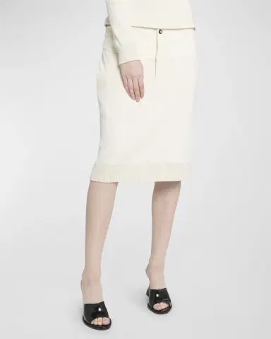 Bottega Veneta Low-Rise Compact Cotton Rib Jersey Straight Skirt | Thumbnail 7 Bottega Veneta Low-Rise Compact Cotton Rib Jersey Straight Skirt | Thumbnail 7